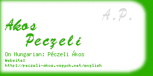 akos peczeli business card